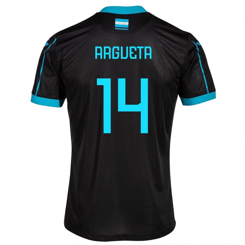 Kids Football Honduras Carlos Argueta #14 Black Away Jersey 24-26 T-Shirt Za