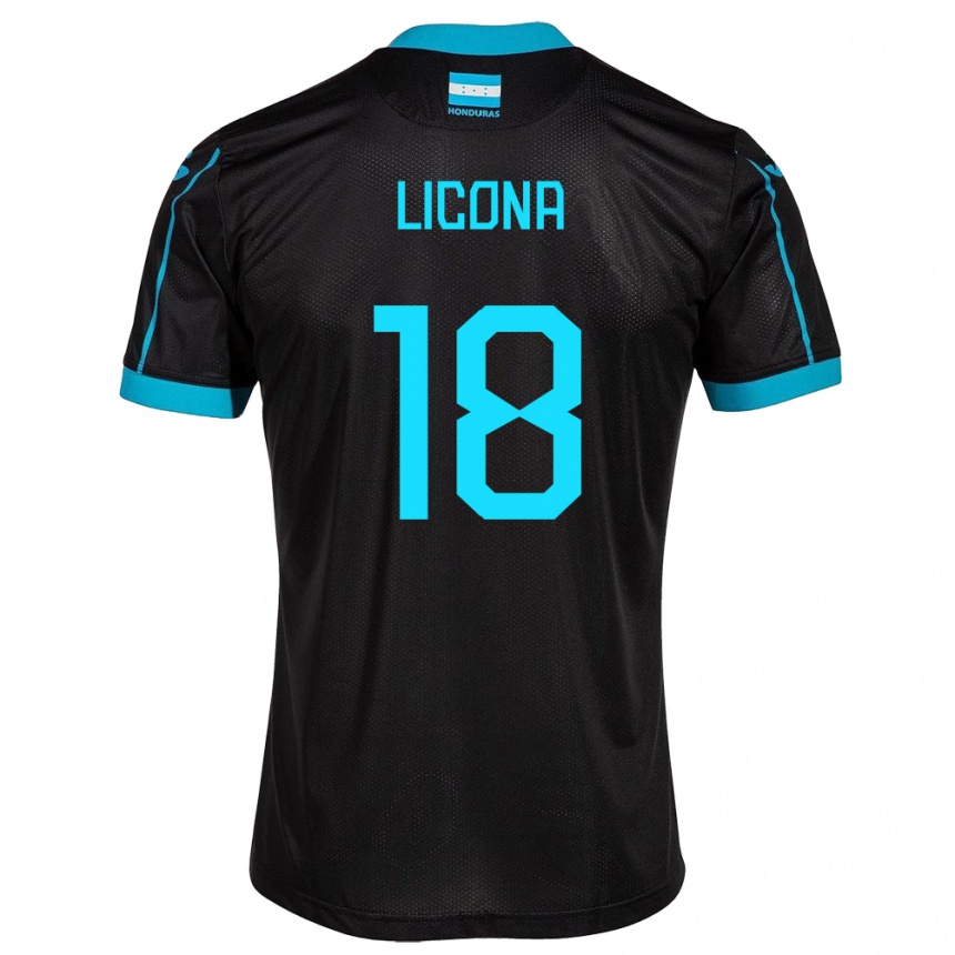 Kids Football Honduras Marlon Licona #18 Black Away Jersey 24-26 T-Shirt Za