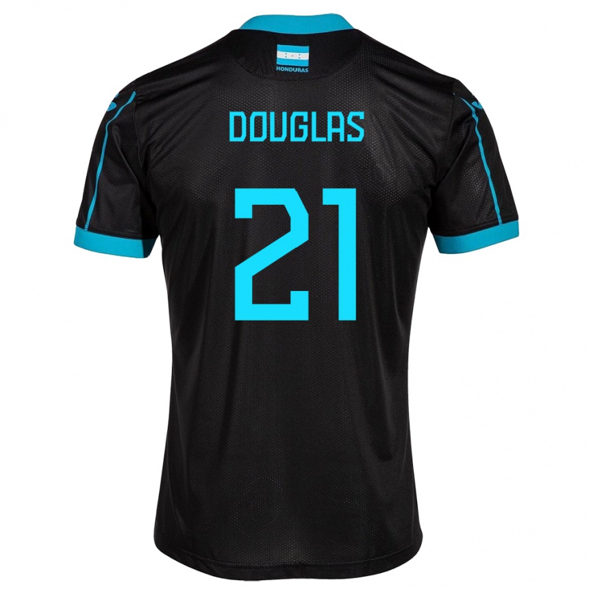 Kids Football Honduras Douglas Martínez #21 Black Away Jersey 24-26 T-Shirt Za