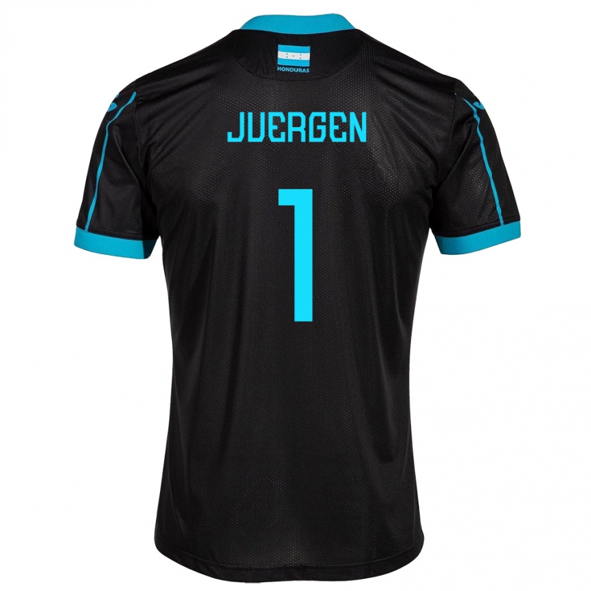 Kids Football Honduras Juergen García #1 Black Away Jersey 24-26 T-Shirt Za