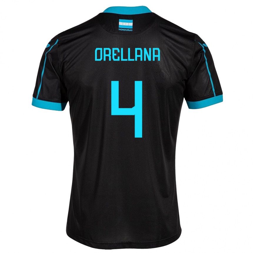 Kids Football Honduras André Orellana #4 Black Away Jersey 24-26 T-Shirt Za