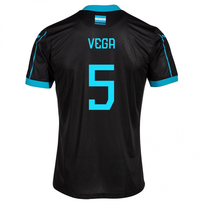 Kids Football Honduras Luis Vega #5 Black Away Jersey 24-26 T-Shirt Za