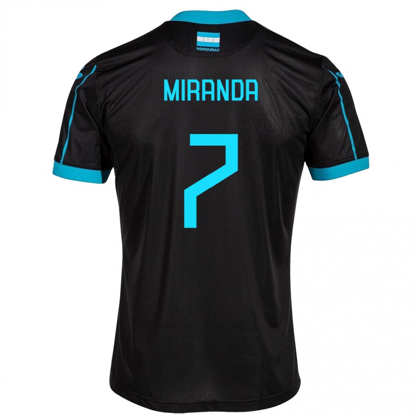 Kids Football Honduras Jeffry Miranda #7 Black Away Jersey 24-26 T-Shirt Za