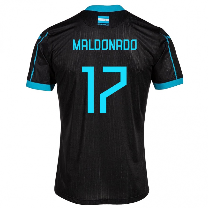 Kids Football Honduras Axel Maldonado #17 Black Away Jersey 24-26 T-Shirt Za