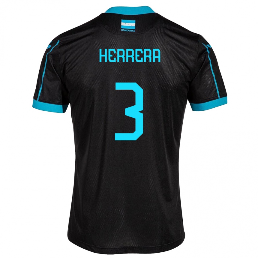 Kids Football Honduras David Herrera #3 Black Away Jersey 24-26 T-Shirt Za