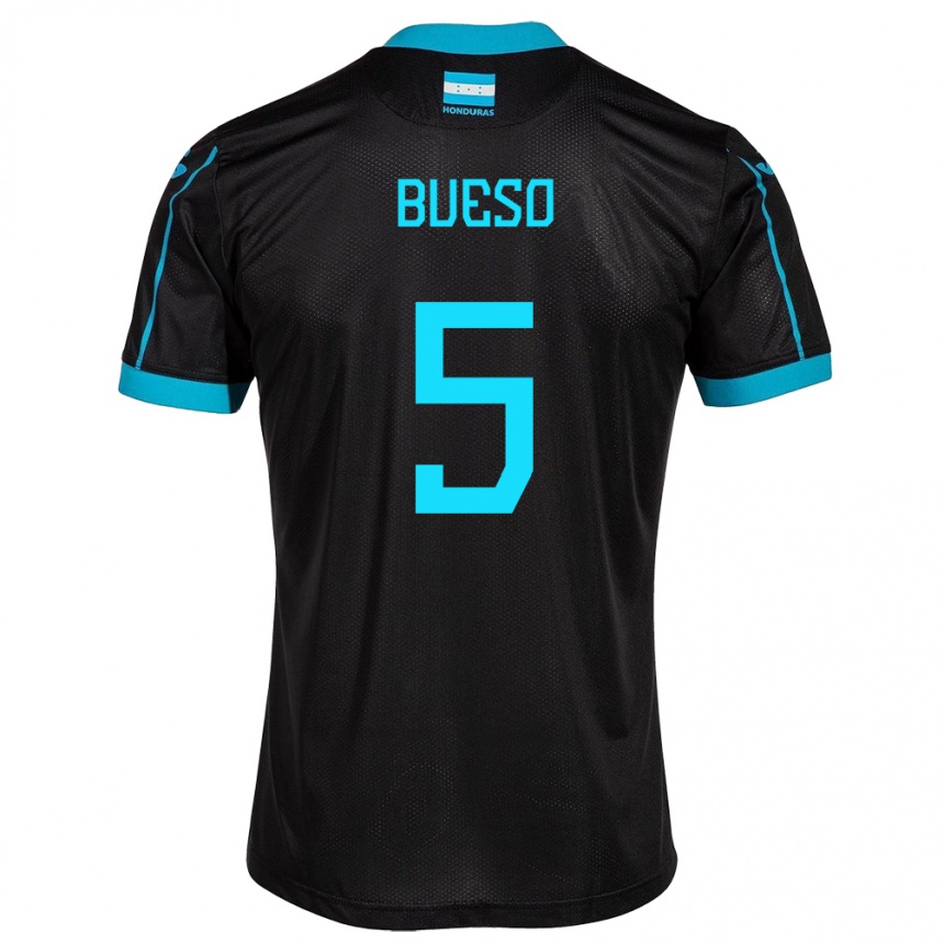 Kids Football Honduras Jonathan Bueso #5 Black Away Jersey 24-26 T-Shirt Za