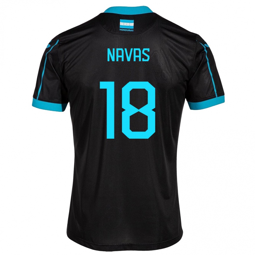 Kids Football Honduras Johan Navas #18 Black Away Jersey 24-26 T-Shirt Za