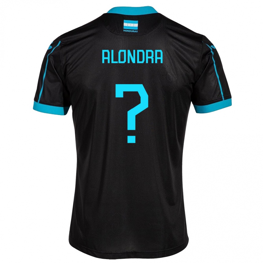 Kids Football Honduras Alondra Aguilar #0 Black Away Jersey 24-26 T-Shirt Za