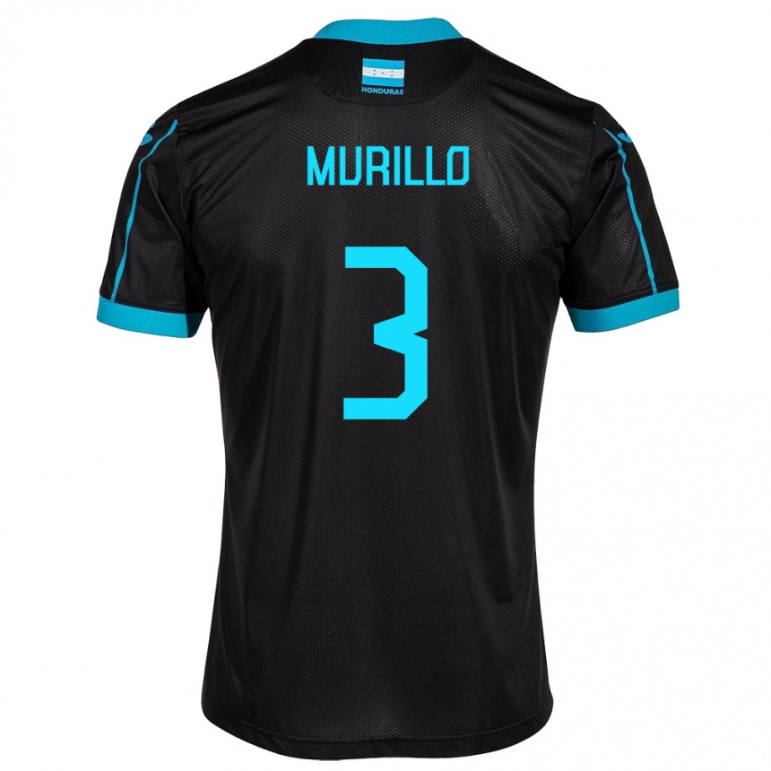 Kids Football Honduras Bárbara Murillo #3 Black Away Jersey 24-26 T-Shirt Za