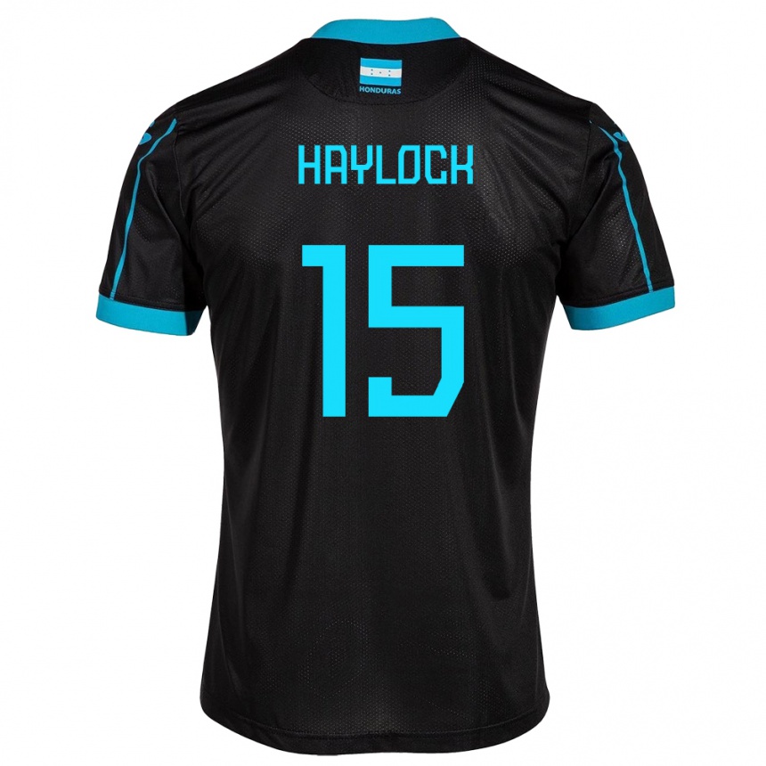 Kids Football Honduras Kendra Haylock #15 Black Away Jersey 24-26 T-Shirt Za