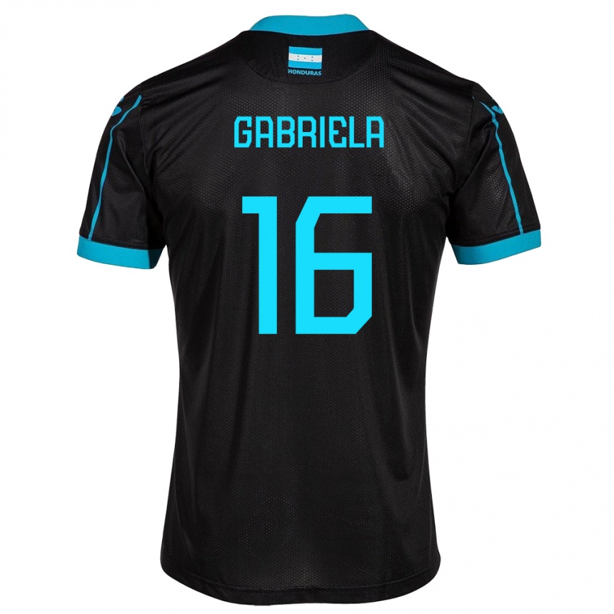 Kids Football Honduras Gabriela García #16 Black Away Jersey 24-26 T-Shirt Za