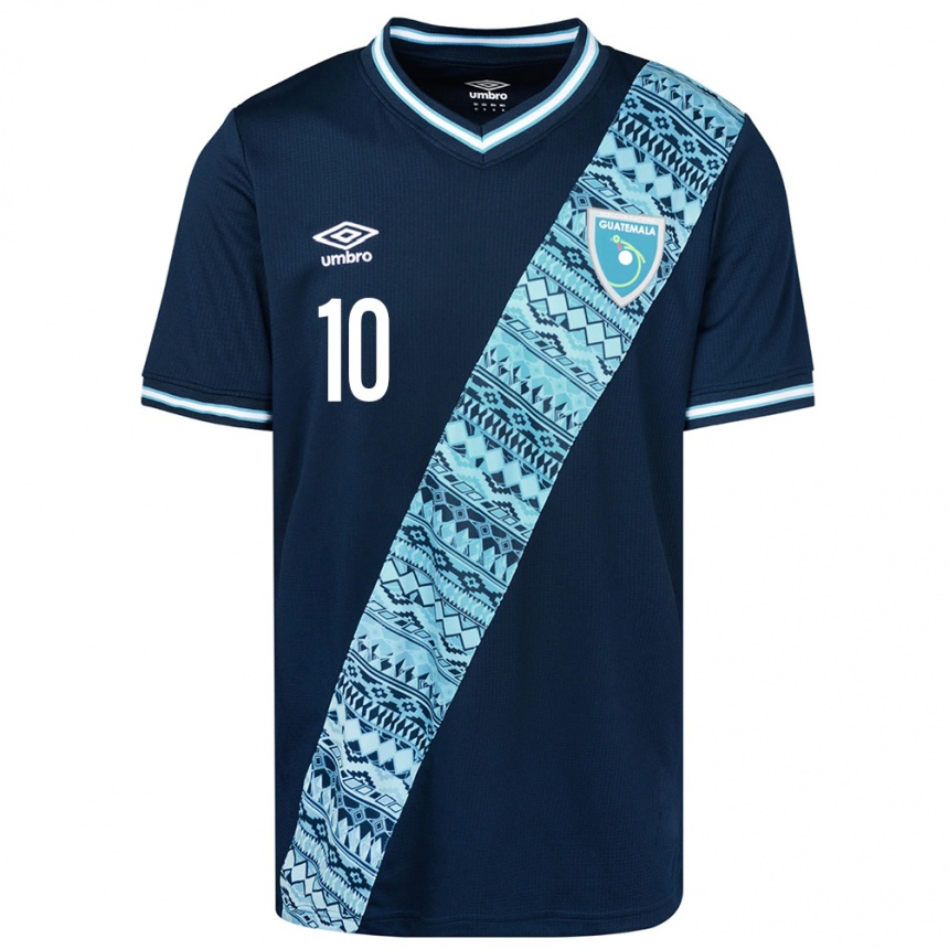 Kids Football Guatemala José Ochoa #10 Blue Away Jersey 24-26 T-Shirt Za