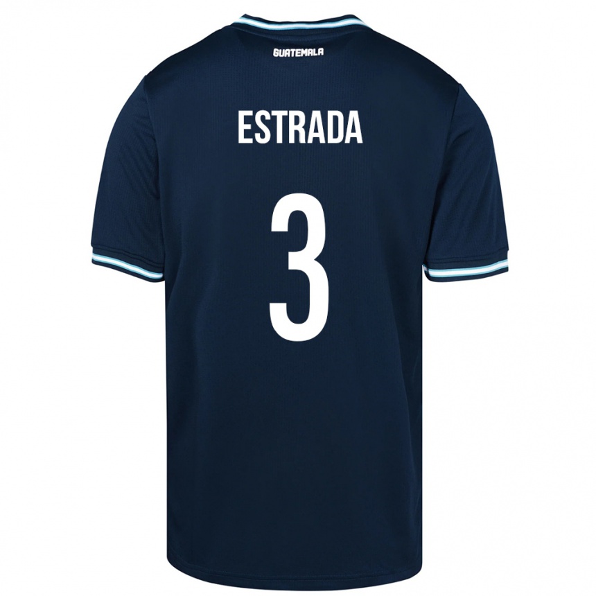 Kids Football Guatemala Carlos Estrada #3 Blue Away Jersey 24-26 T-Shirt Za