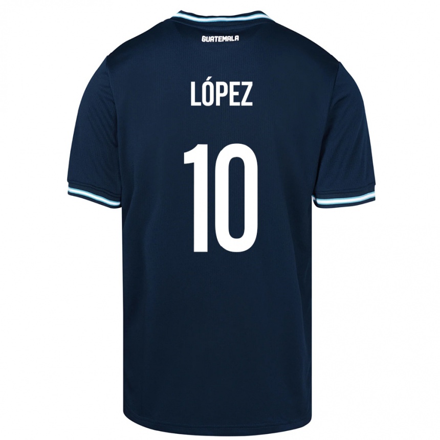 Kids Football Guatemala Antonio López #10 Blue Away Jersey 24-26 T-Shirt Za