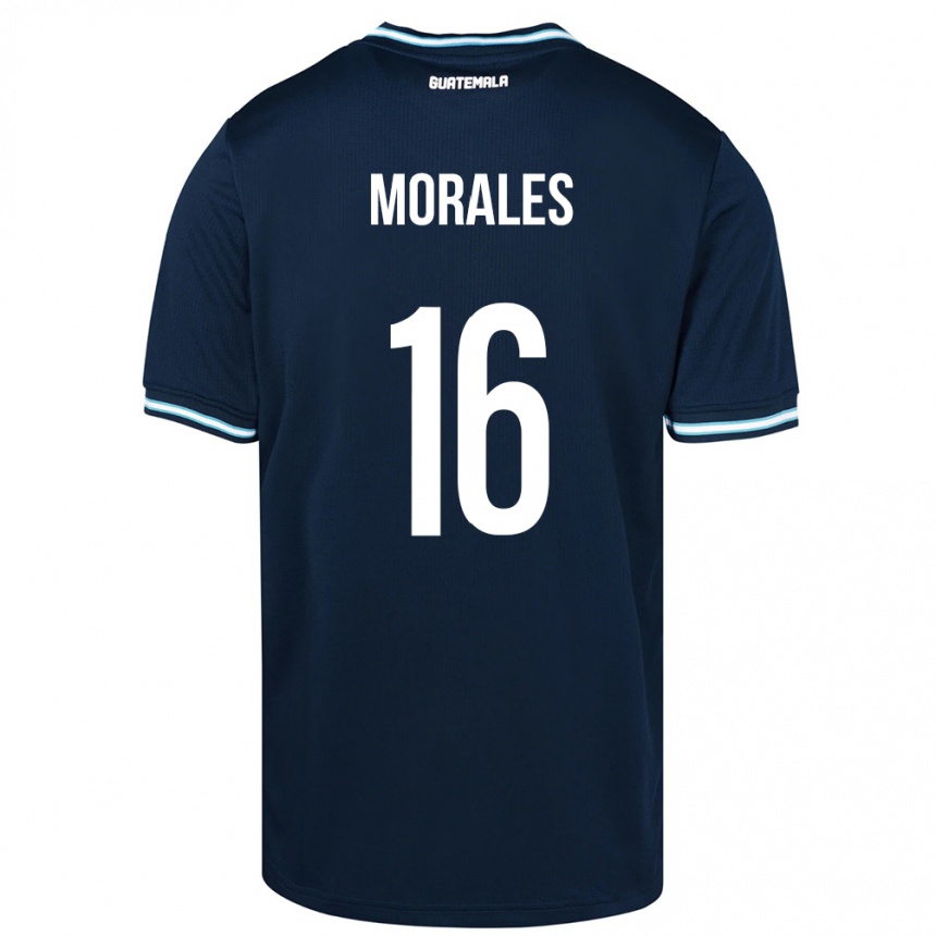 Kids Football Guatemala José Morales #16 Blue Away Jersey 24-26 T-Shirt Za