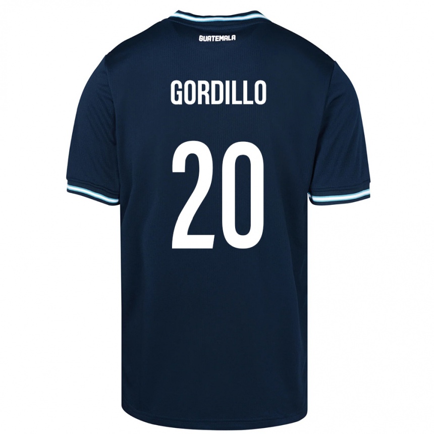 Kids Football Guatemala Gerardo Gordillo #20 Blue Away Jersey 24-26 T-Shirt Za