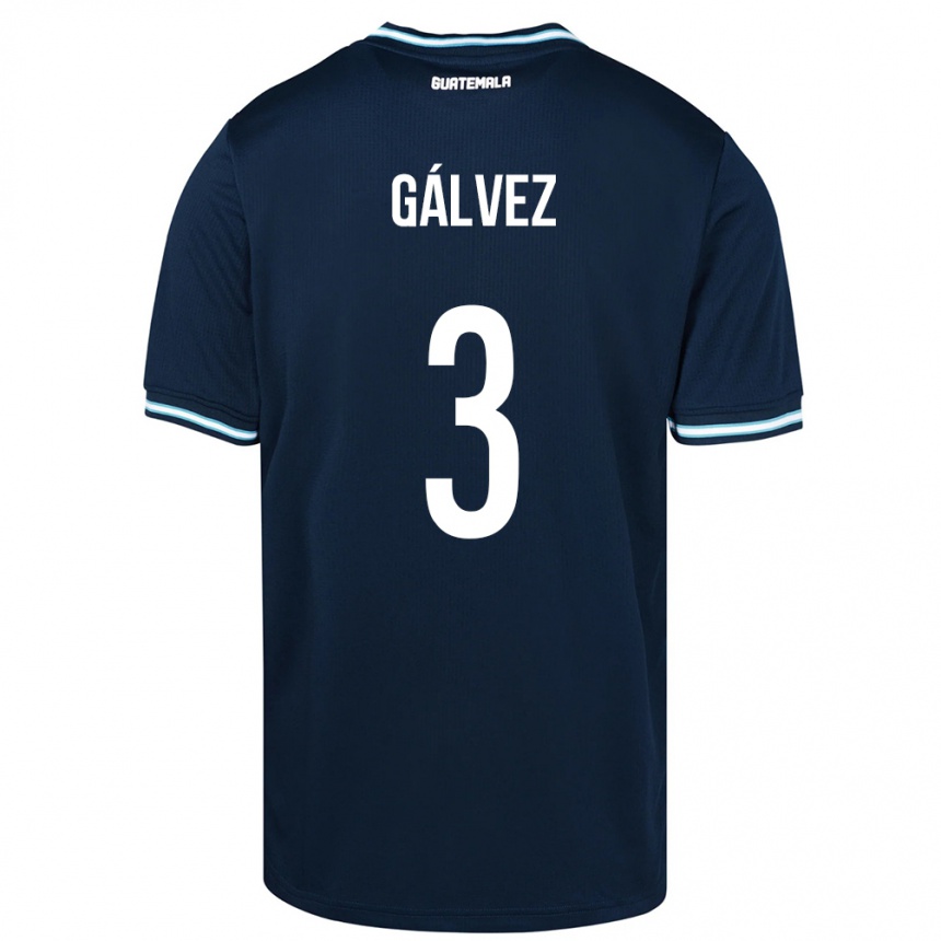 Kids Football Guatemala Fredy Gálvez #3 Blue Away Jersey 24-26 T-Shirt Za