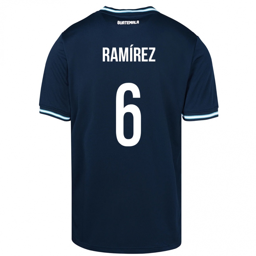 Kids Football Guatemala Kevin Ramírez #6 Blue Away Jersey 24-26 T-Shirt Za