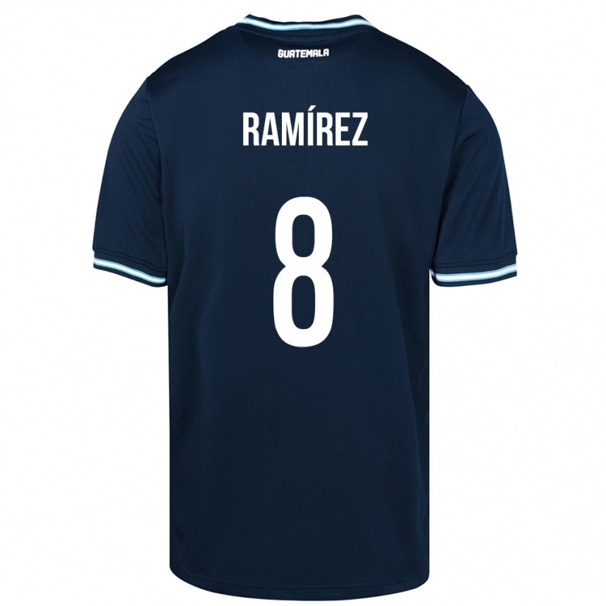 Kids Football Guatemala Dennis Ramírez #8 Blue Away Jersey 24-26 T-Shirt Za