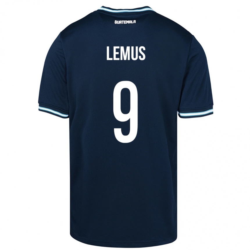 Kids Football Guatemala Erick Lemus #9 Blue Away Jersey 24-26 T-Shirt Za