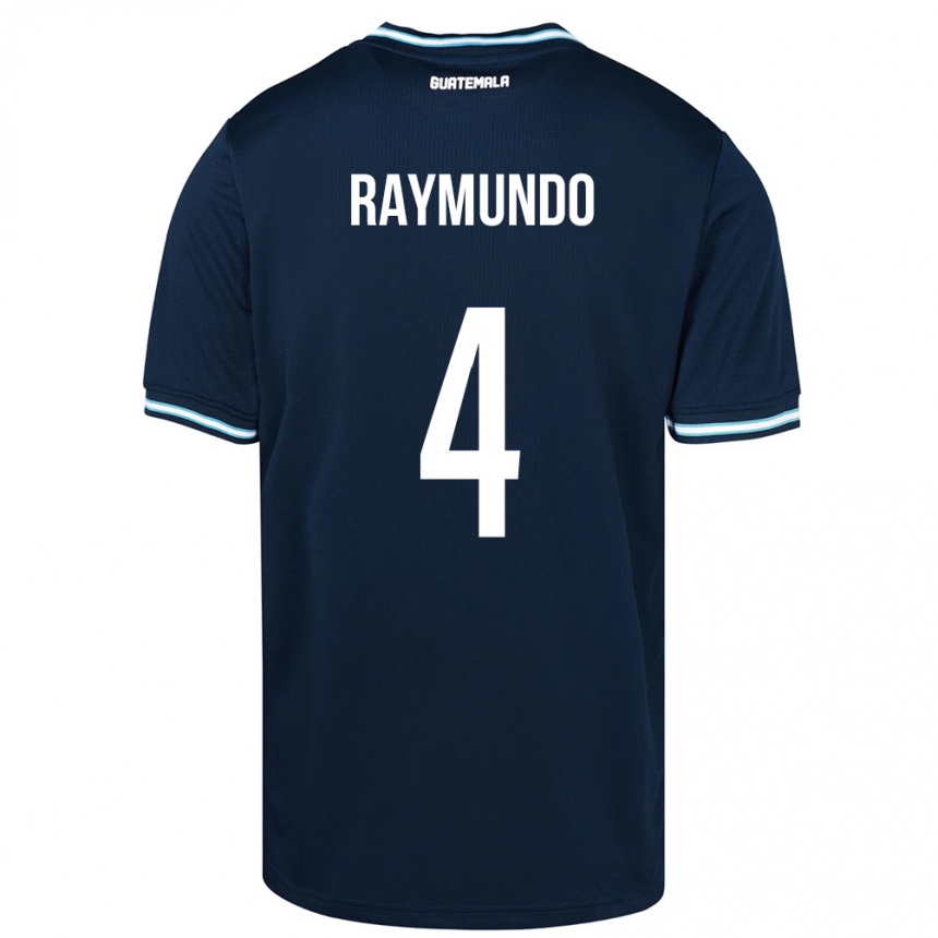 Kids Football Guatemala Cristopher Raymundo #4 Blue Away Jersey 24-26 T-Shirt Za