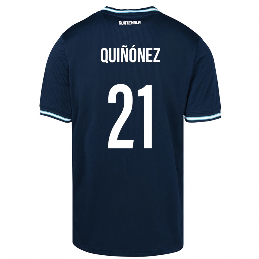 Kids Football Guatemala Andrea Quiñónez #21 Blue Away Jersey 24-26 T-Shirt Za