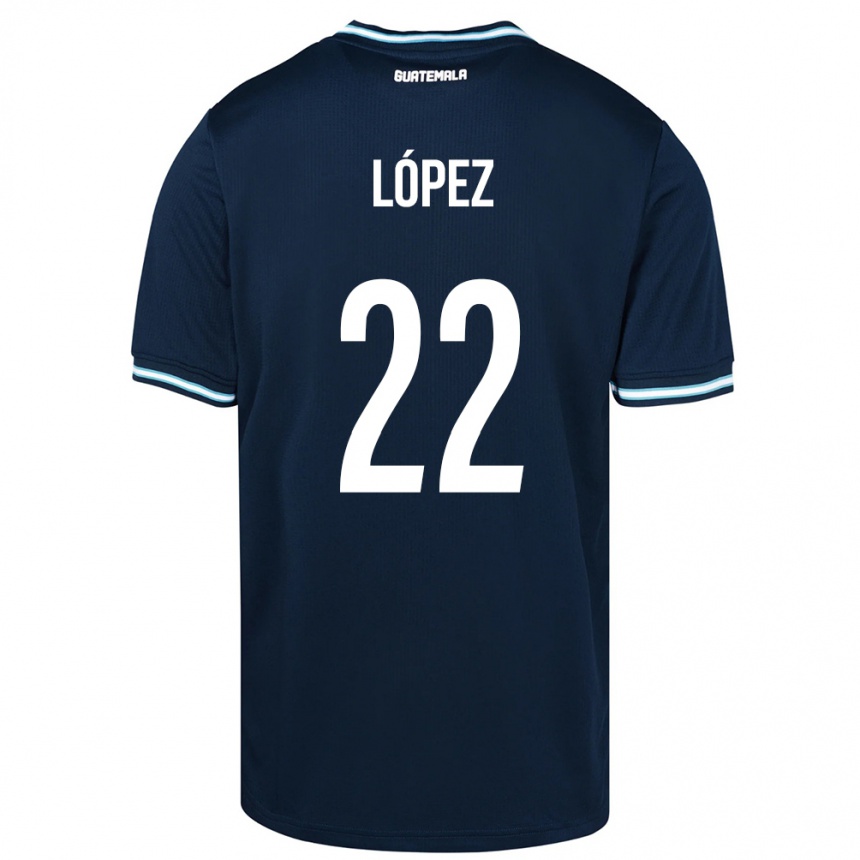 Kids Football Guatemala Whitney López #22 Blue Away Jersey 24-26 T-Shirt Za