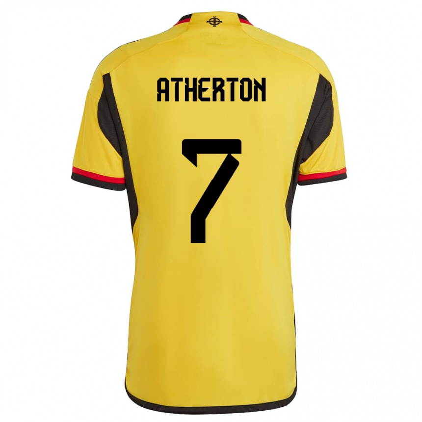 Kids Football Northern Ireland Chris Atherton #7 White Away Jersey 24-26 T-Shirt Za