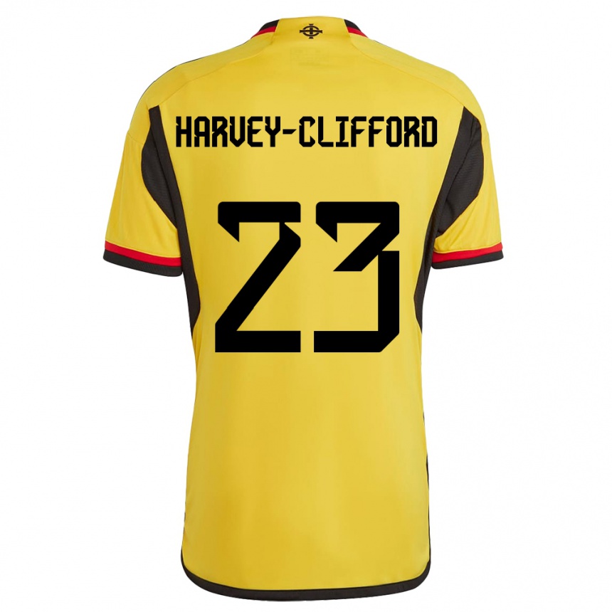 Kids Football Northern Ireland Maddy Harvey-Clifford #23 White Away Jersey 24-26 T-Shirt Za