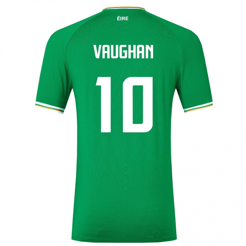 Men Football Ireland Harry Vaughan #10 Green Home Jersey 24-26 T-Shirt Za