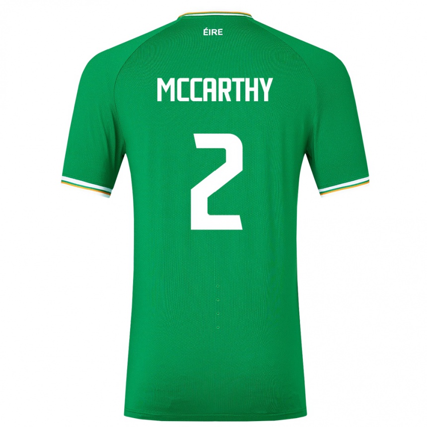 Men Football Ireland Savannah Mccarthy #2 Green Home Jersey 24-26 T-Shirt Za