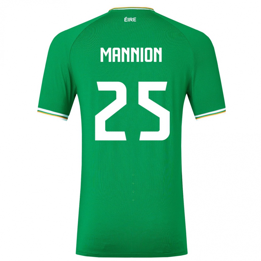 Men Football Ireland Aoife Mannion #25 Green Home Jersey 24-26 T-Shirt Za