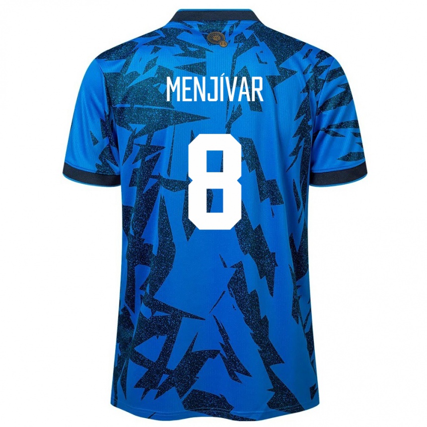 Men Football El Salvador Wálter Menjívar #8 Blue Home Jersey 24-26 T-Shirt Za