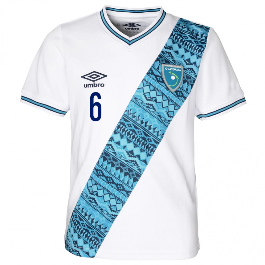 Men Football Guatemala Ariel Lon #6 White Home Jersey 24-26 T-Shirt Za