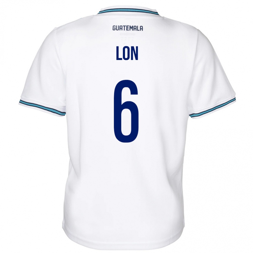 Men Football Guatemala Ariel Lon #6 White Home Jersey 24-26 T-Shirt Za