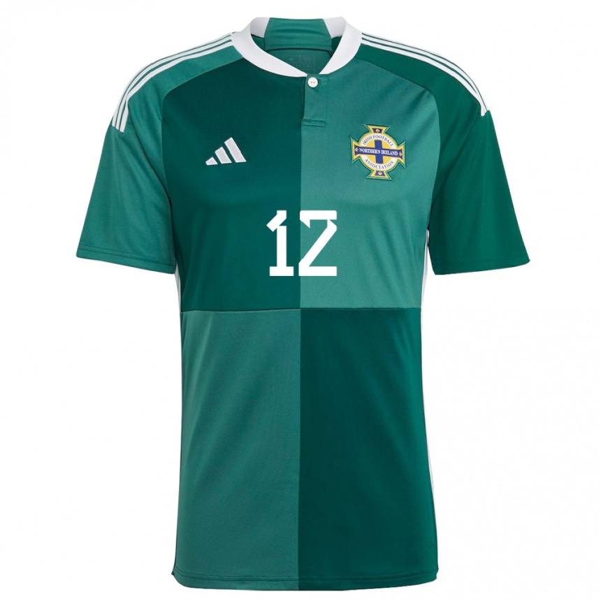 Men Football Northern Ireland Conor Hazard #12 Green Home Jersey 24-26 T-Shirt Za