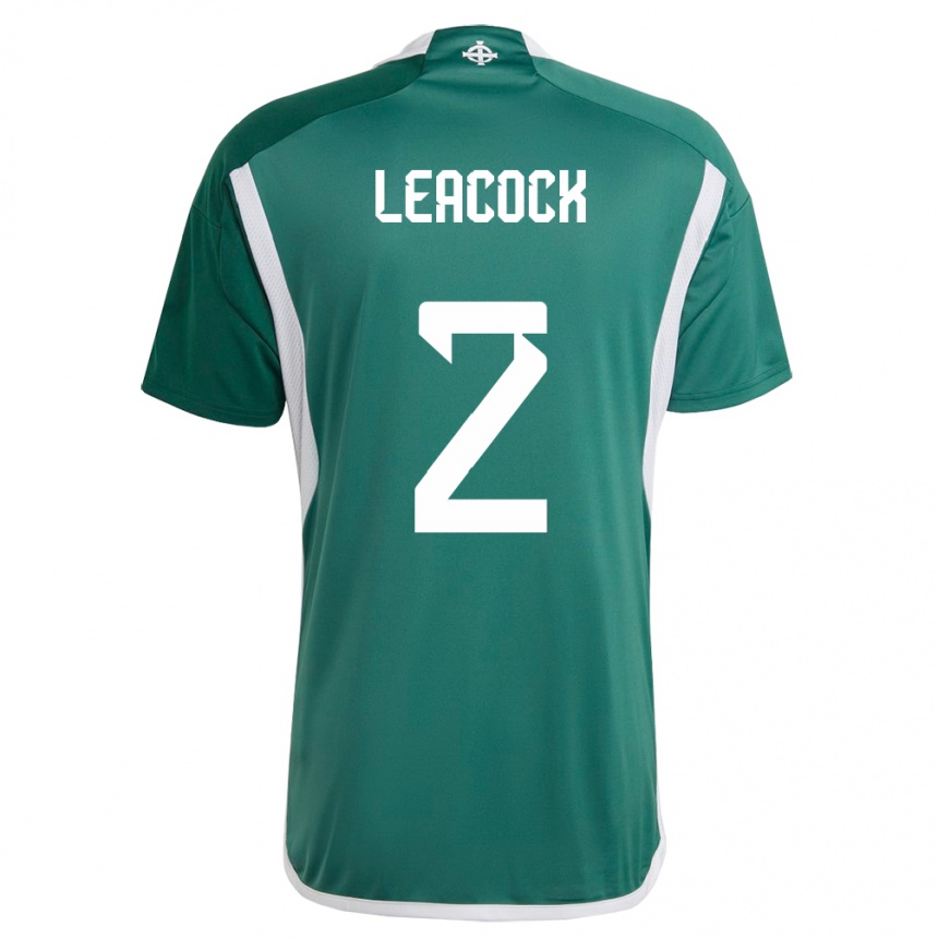 Men Football Northern Ireland Callum Leacock #2 Green Home Jersey 24-26 T-Shirt Za