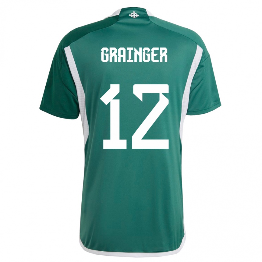 Men Football Northern Ireland Owen Grainger #12 Green Home Jersey 24-26 T-Shirt Za