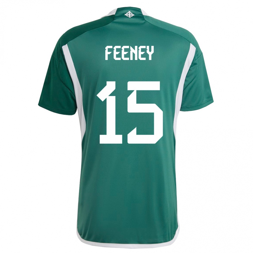 Men Football Northern Ireland George Feeney #15 Green Home Jersey 24-26 T-Shirt Za