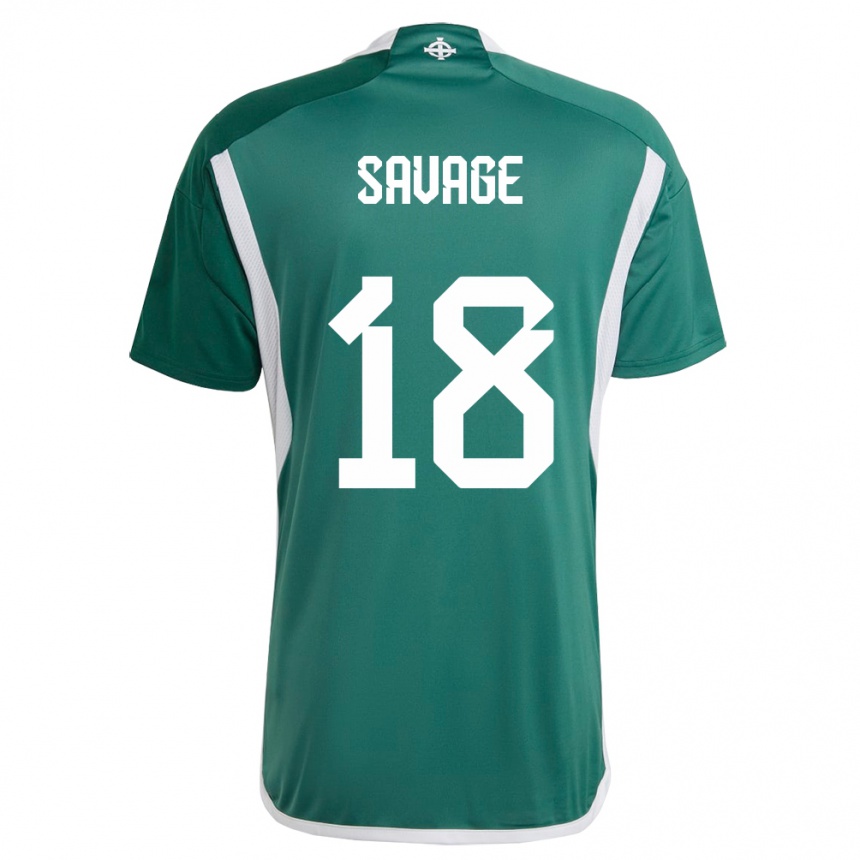 Men Football Northern Ireland Troy Savage #18 Green Home Jersey 24-26 T-Shirt Za