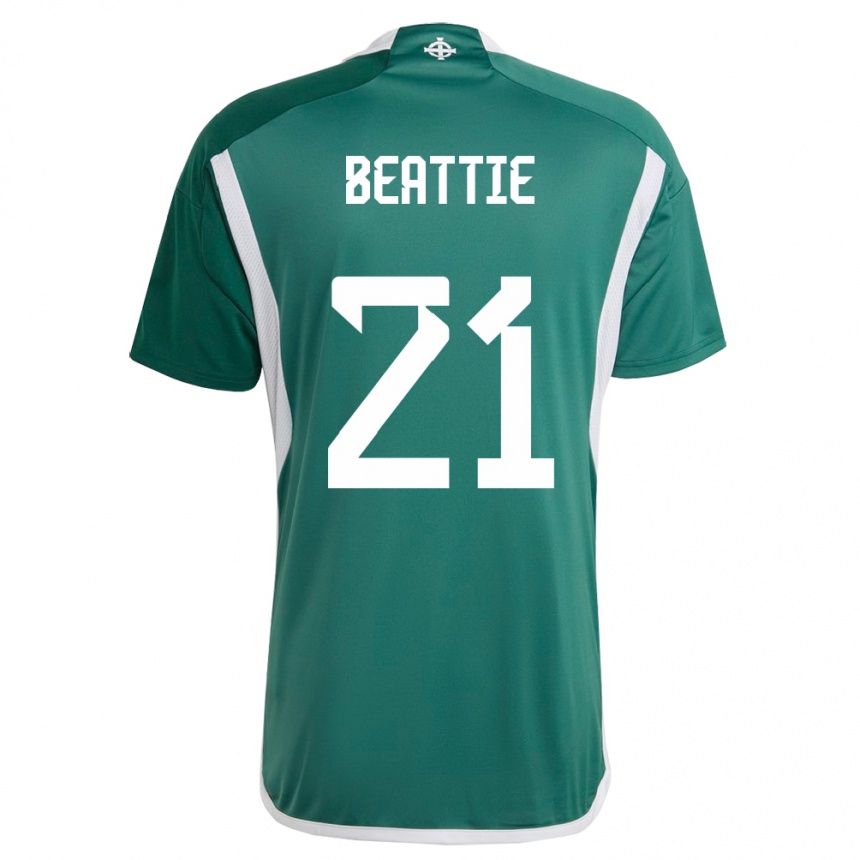 Men Football Northern Ireland Kerry Beattie #21 Green Home Jersey 24-26 T-Shirt Za