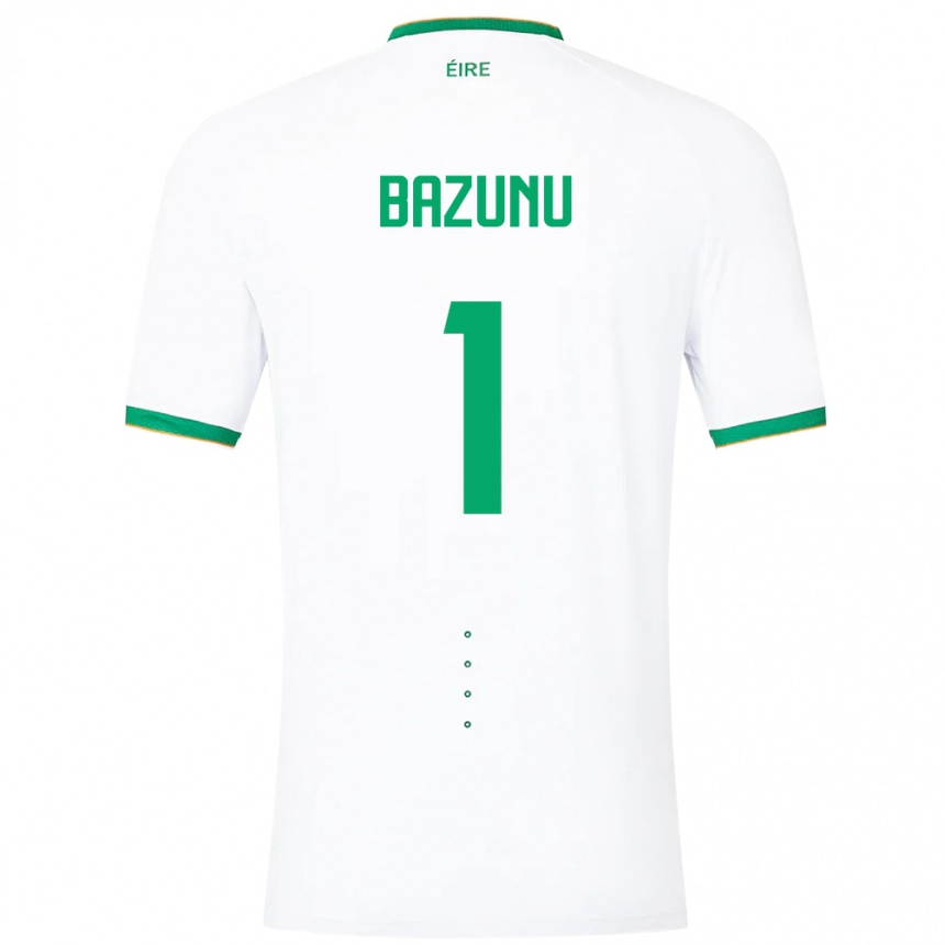 Men Football Ireland Gavin Bazunu #1 White Away Jersey 24-26 T-Shirt Za