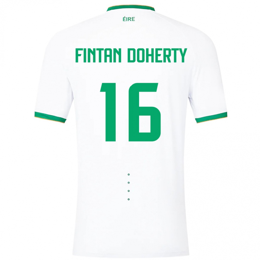 Men Football Ireland Fintan Doherty #16 White Away Jersey 24-26 T-Shirt Za