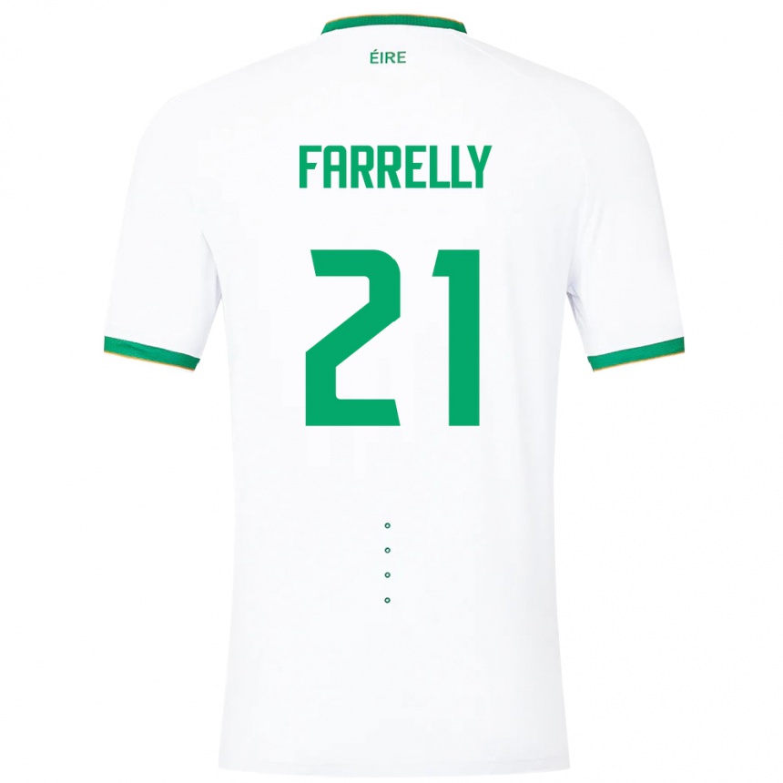 Men Football Ireland Sinead Farrelly #21 White Away Jersey 24-26 T-Shirt Za