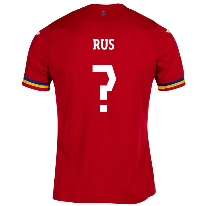 Men Football Romania Jayden Rus #0 Red Away Jersey 24-26 T-Shirt Za