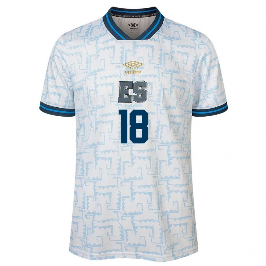 Men Football El Salvador Samantha Valadez #18 White Away Jersey 24-26 T-Shirt Za