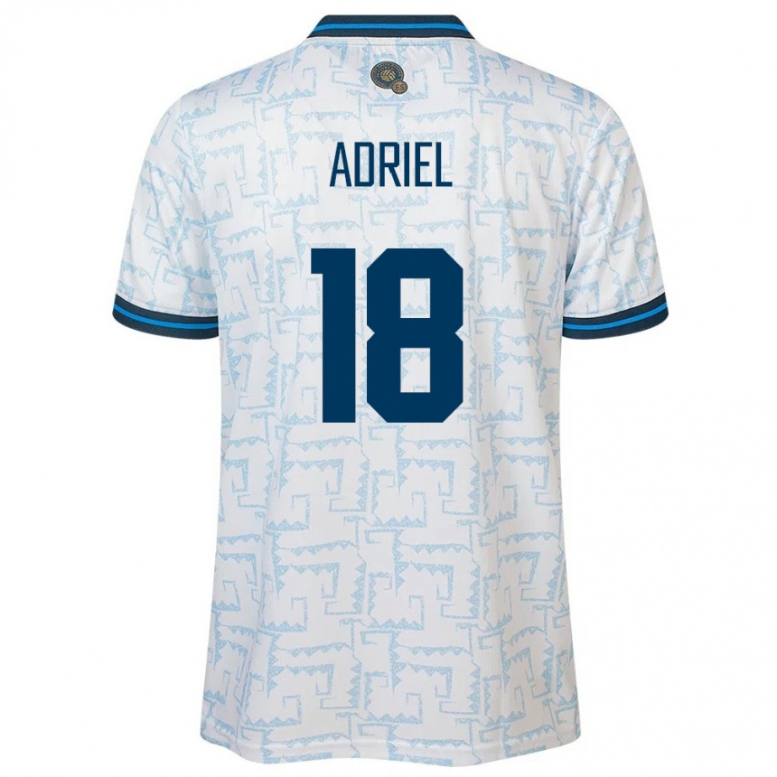 Men Football El Salvador Adriel Martínez #18 White Away Jersey 24-26 T-Shirt Za