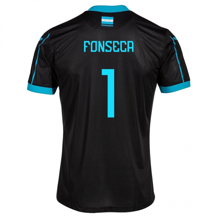 Men Football Honduras Harold Fonseca #1 Black Away Jersey 24-26 T-Shirt Za