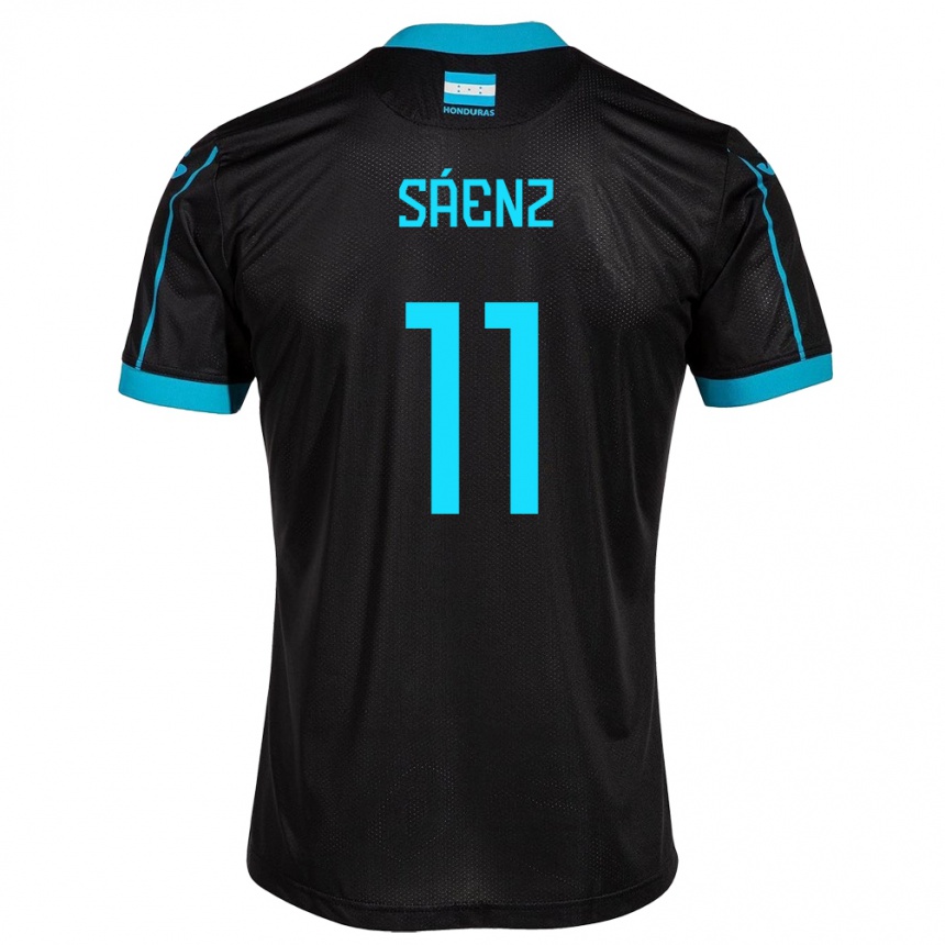 Men Football Honduras Bryan Sáenz #11 Black Away Jersey 24-26 T-Shirt Za