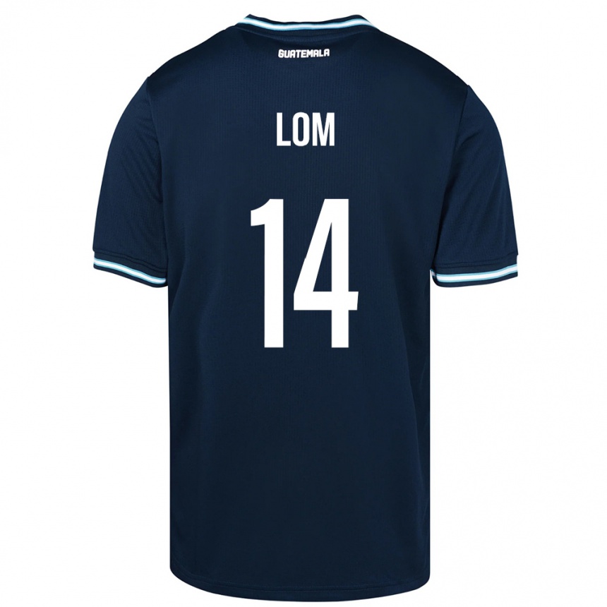 Men Football Guatemala Darwin Lom #14 Blue Away Jersey 24-26 T-Shirt Za